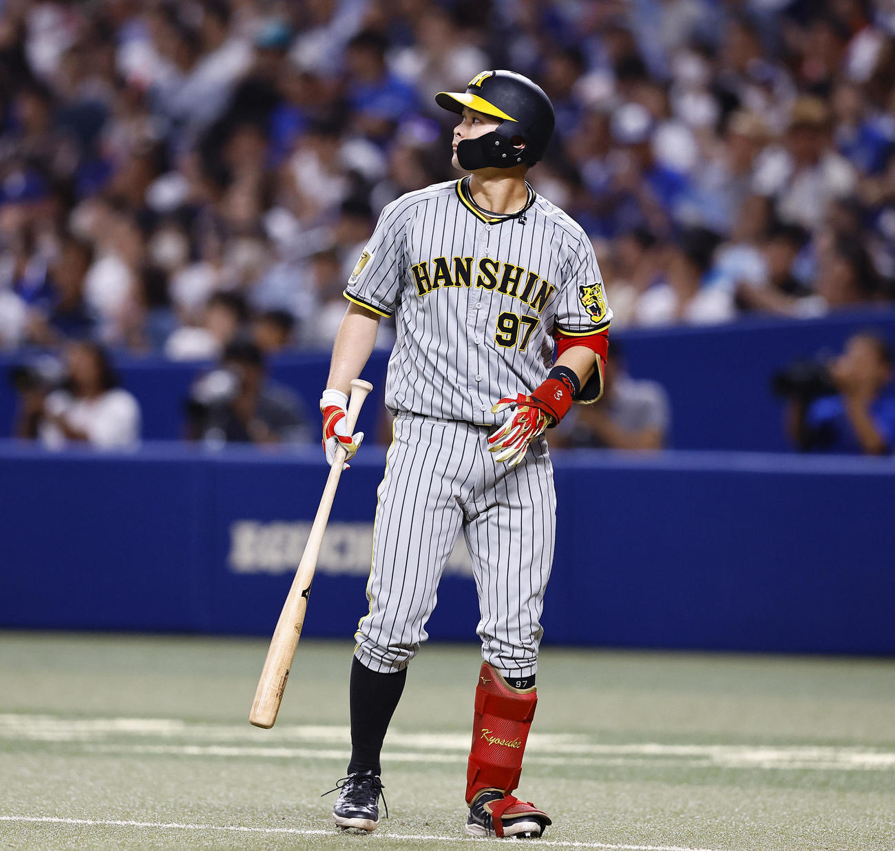 中日対阪神　4回表阪神1死、二直に倒れた野口（撮影・藤尾明華）