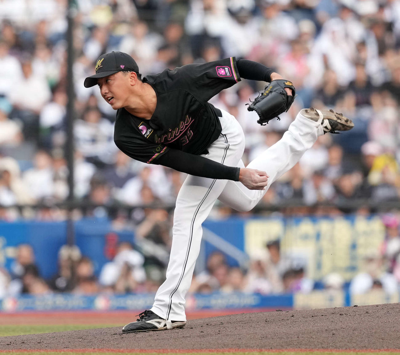 ロッテ対オリックス　ロッテの先発田中晴（撮影・たえ見朱実）
