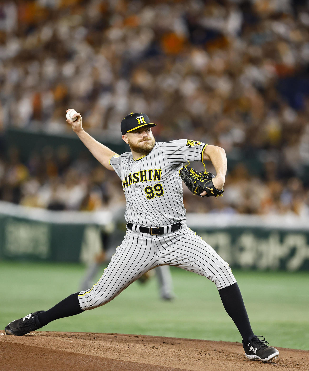 巨人対阪神　阪神先発のビーズリー（撮影・藤尾明華）