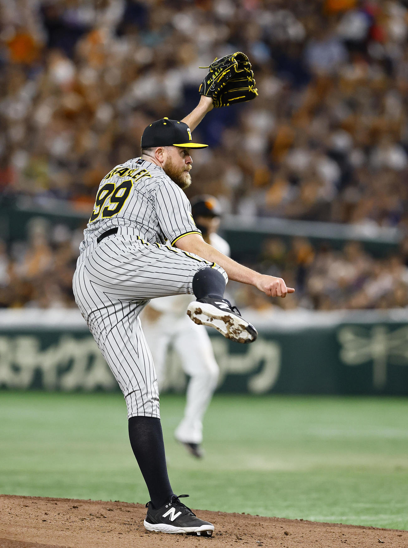巨人対阪神　阪神先発のビーズリー（撮影・藤尾明華）