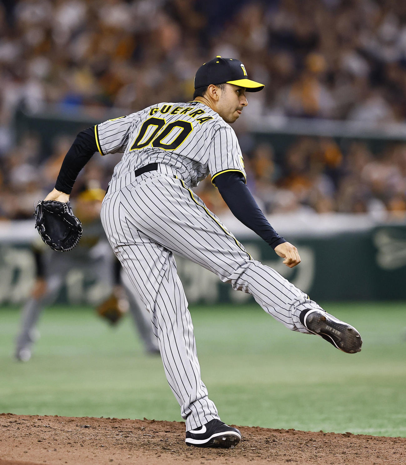 巨人対阪神　9回に登板した阪神ゲラ（撮影・藤尾明華）