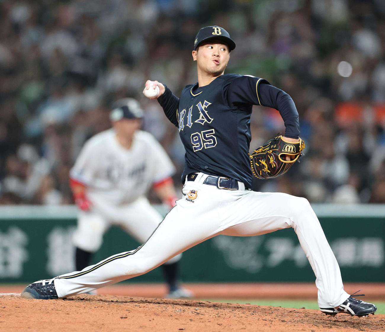 西武対オリックス　8回裏、オリックス4番手で登板する才木（撮影・河田真司）