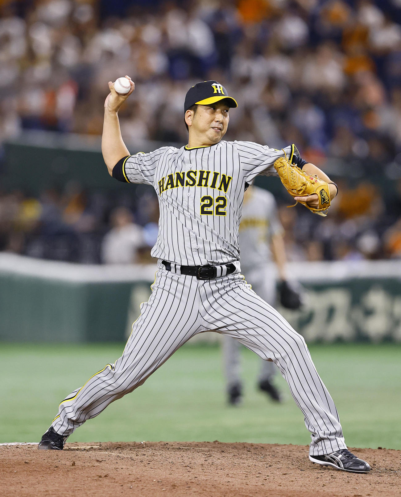 OB戦　巨人阪神　5回、登板した阪神OBの藤川球児氏（撮影・藤尾明華）