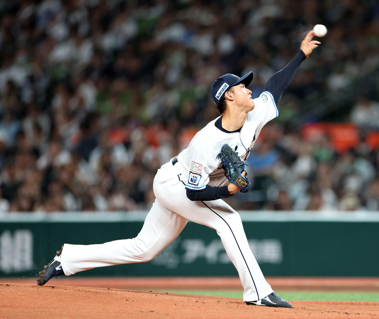 西武対オリックス　先発登板する西武菅井（撮影・河田真司）