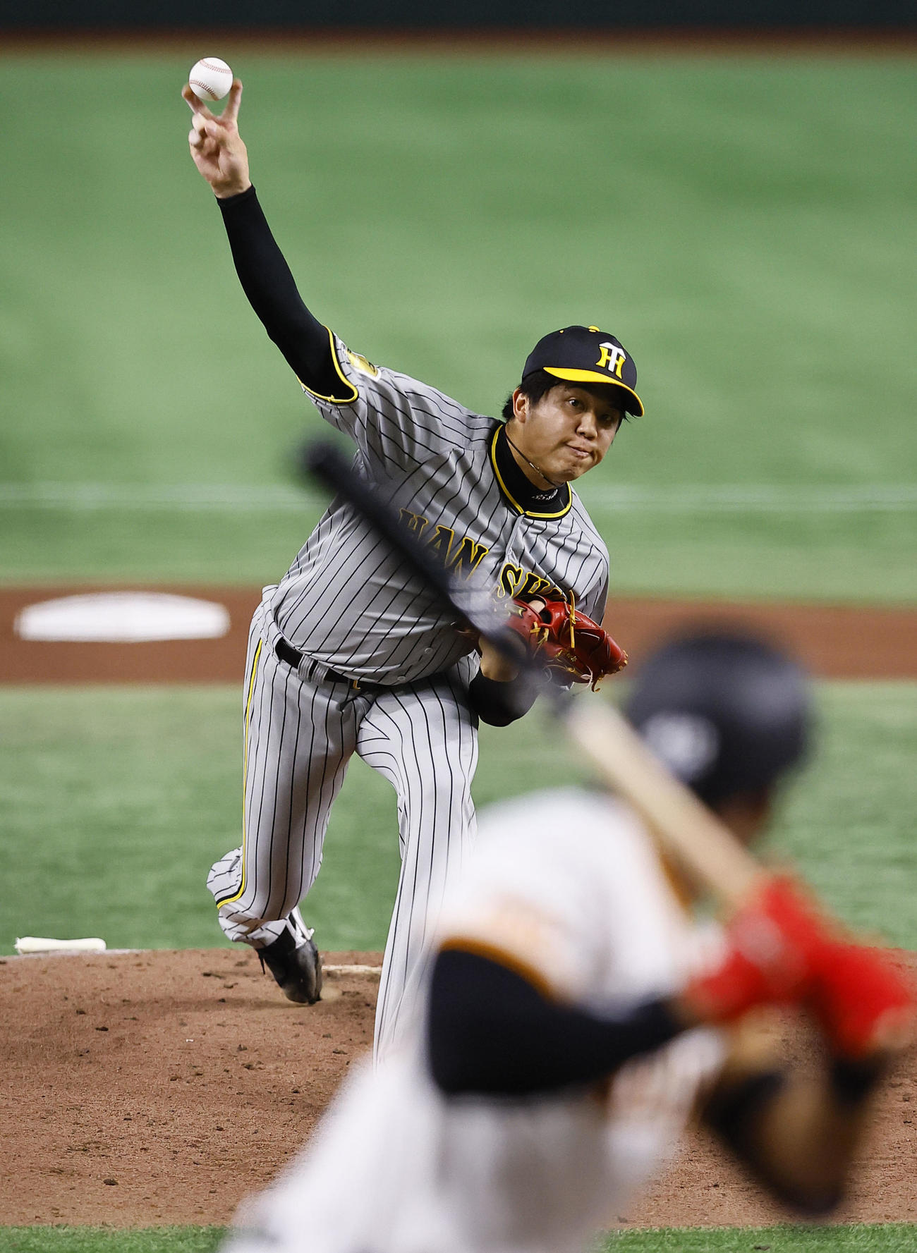 巨人対阪神　阪神先発の才木（撮影・藤尾明華）