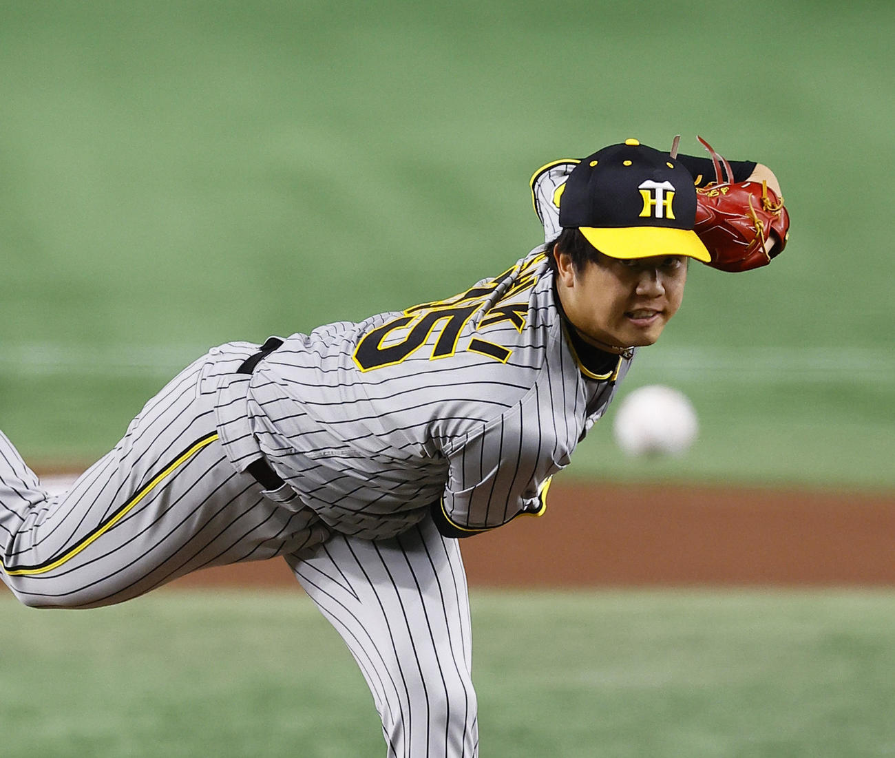 巨人対阪神　阪神先発の才木（撮影・藤尾明華）