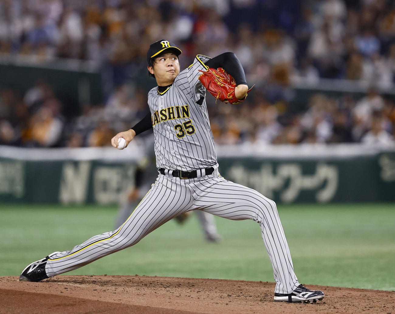 巨人対阪神　阪神先発の才木（撮影・藤尾明華）