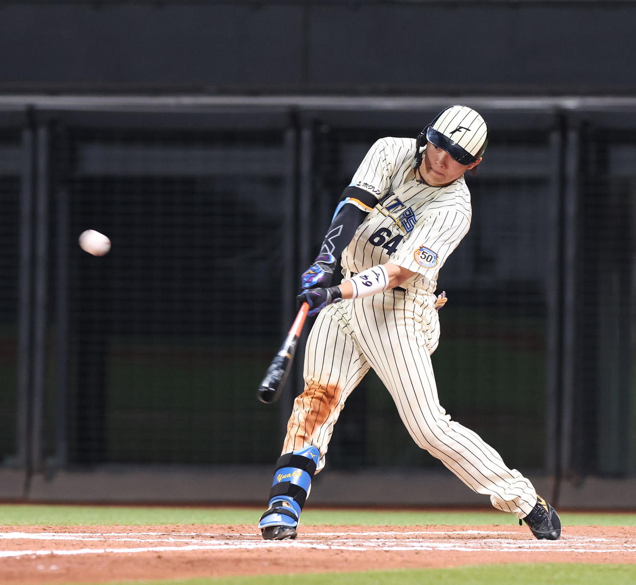 日本ハム対楽天　10回裏日本ハム2死二塁、田宮はサヨナラ適時二塁打を放つ（撮影・佐藤翔太）