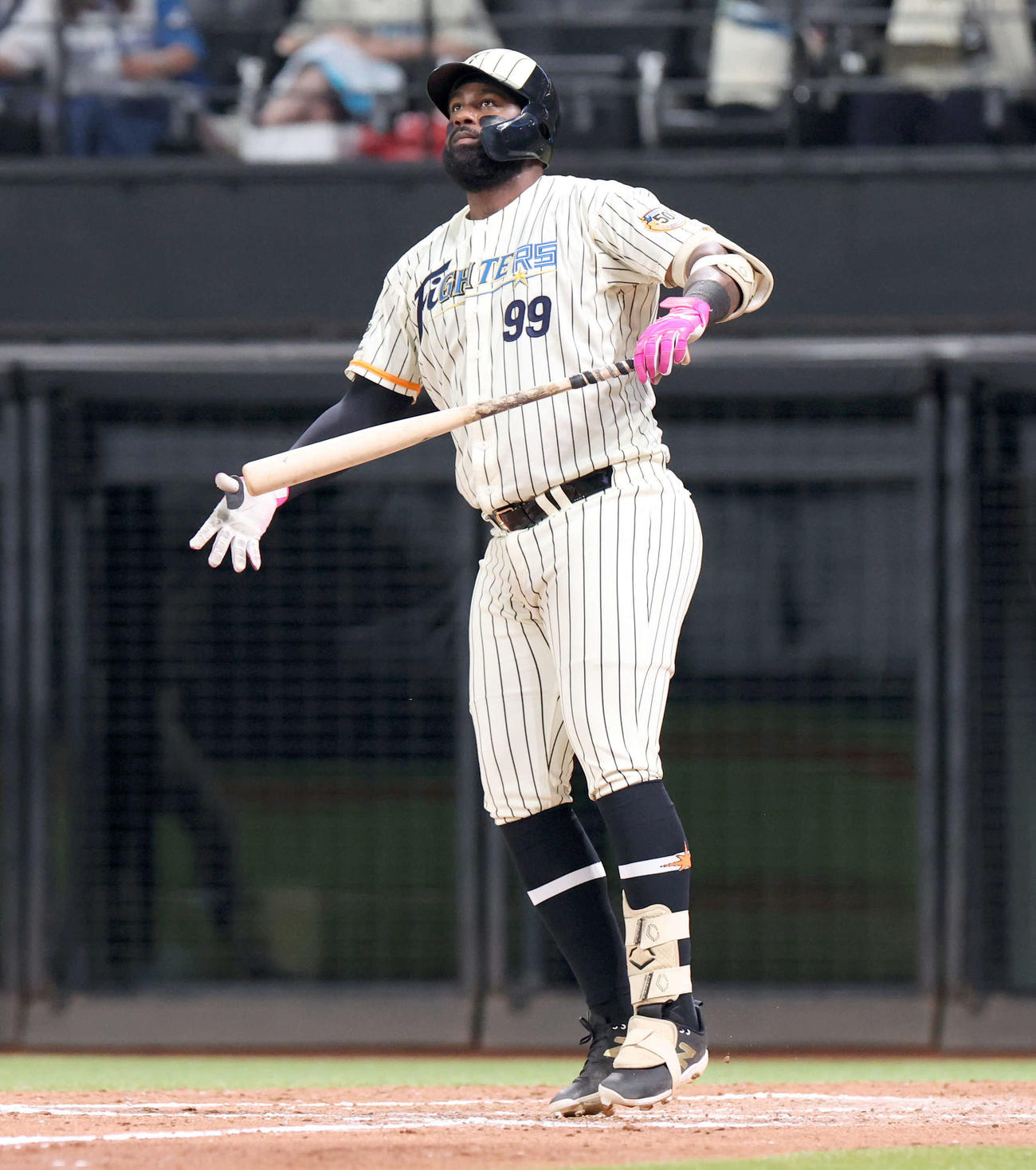 日本ハム対楽天　7回裏日本ハム2死一、二塁、レイエスは左越え3点本塁打を放つ（撮影・佐藤翔太）