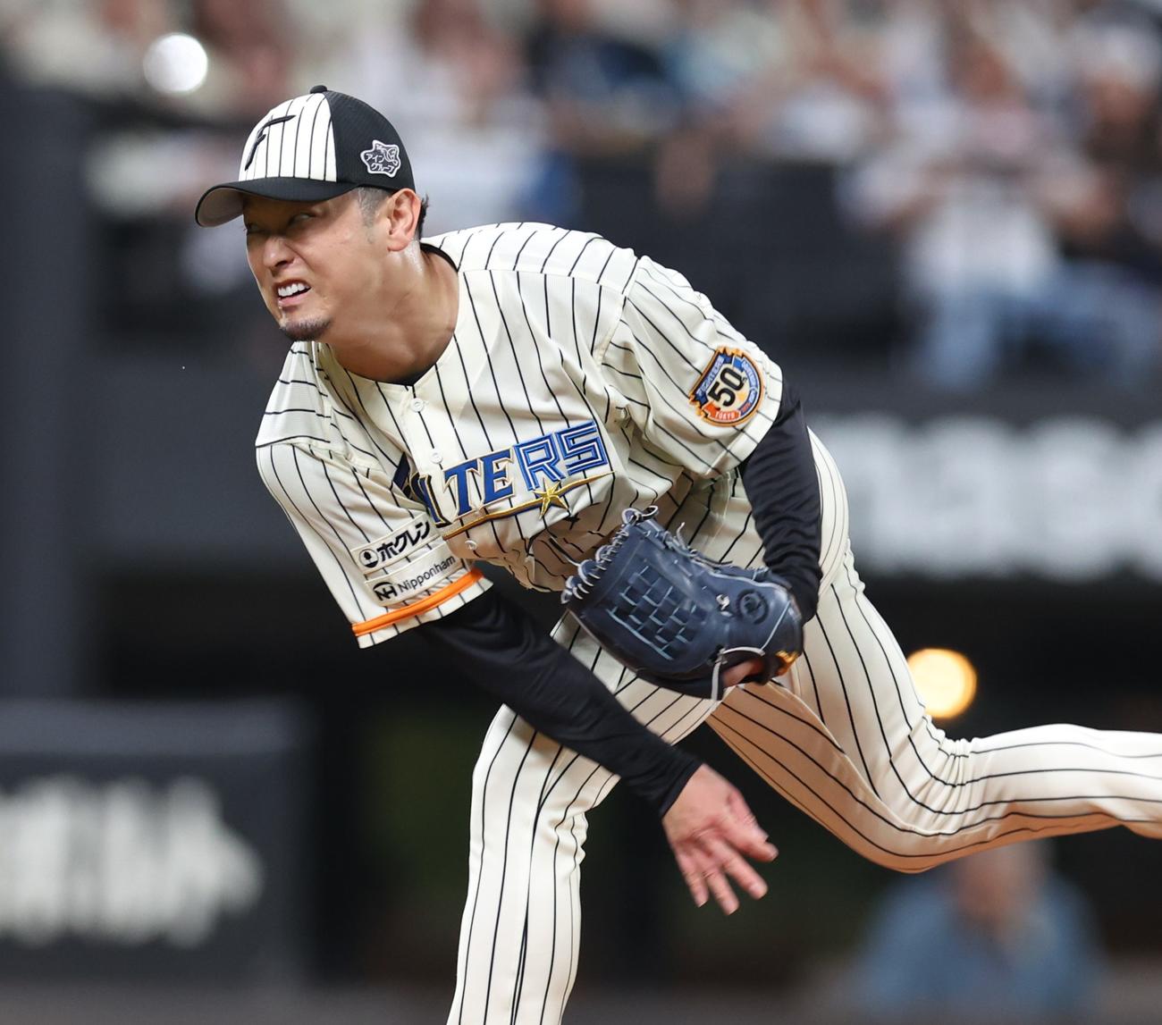 日本ハム対楽天　10回に登板の池田（撮影・黒川智章）