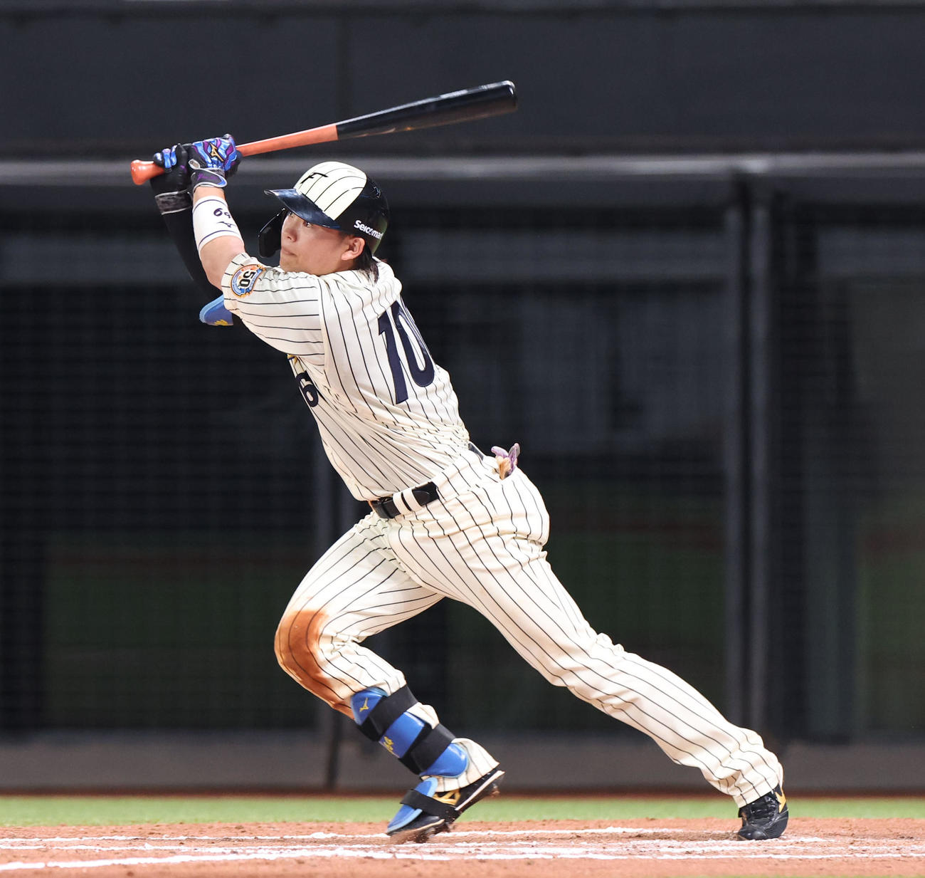 日本ハム対楽天　10回裏日本ハム2死二塁、田宮はサヨナラ適時二塁打を放つ（撮影・佐藤翔太）