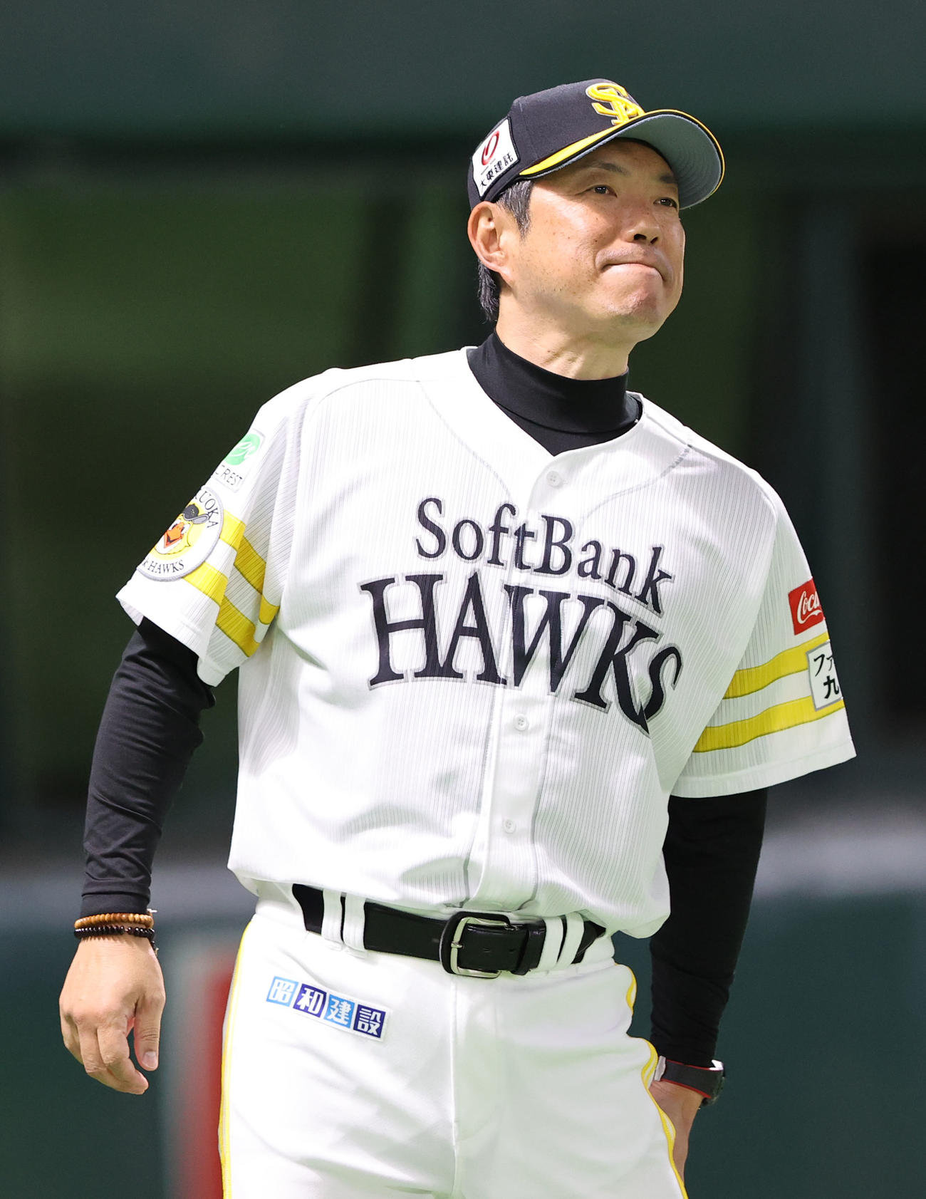 ソフトバンク対ロッテ　6回に勝ち越し、柔らかい笑顔を見せる小久保監督（撮影・梅根麻紀）
