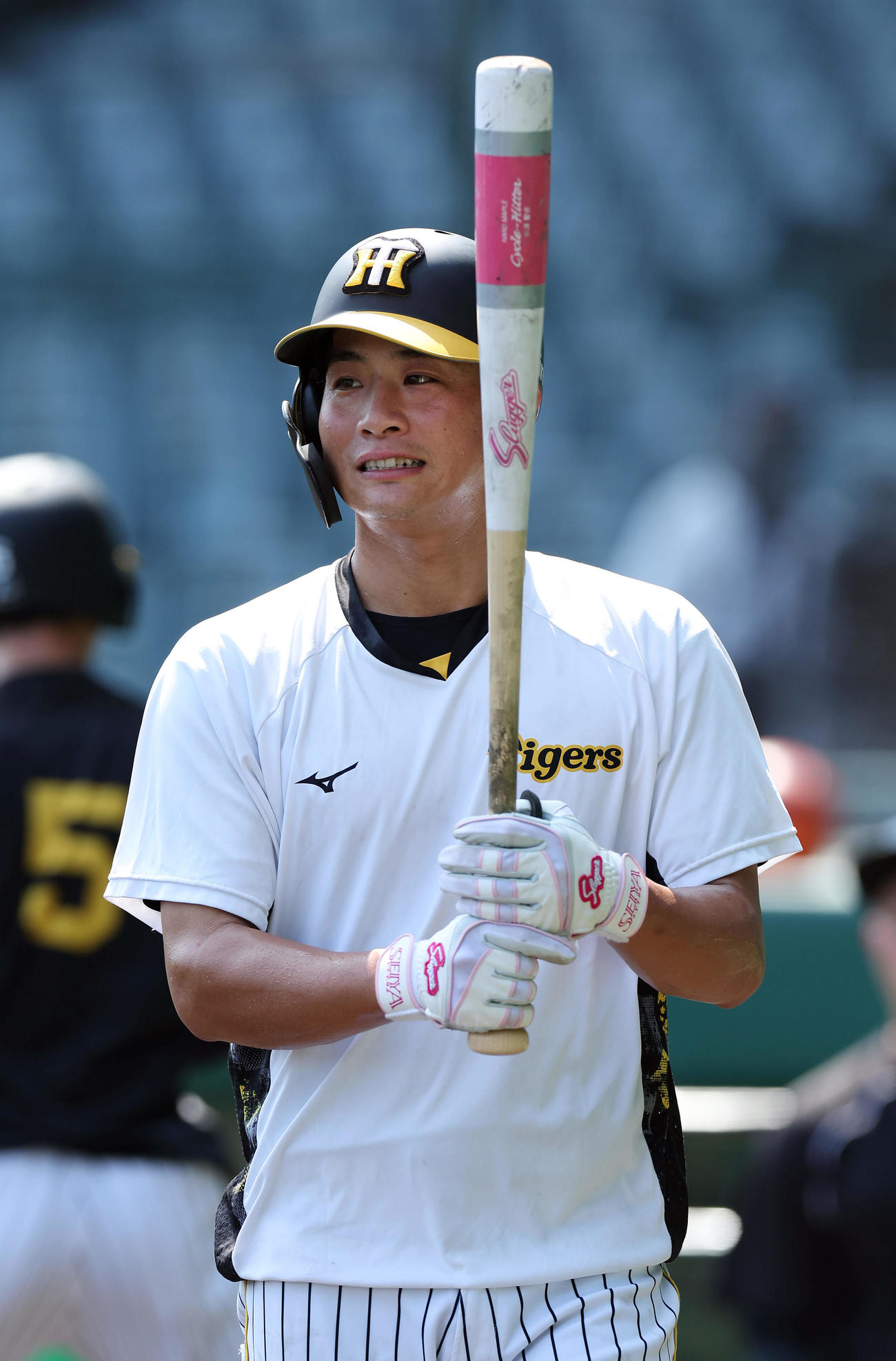 阪神対広島　1軍に合流し打撃練習に臨む阪神木浪（撮影・前田充）