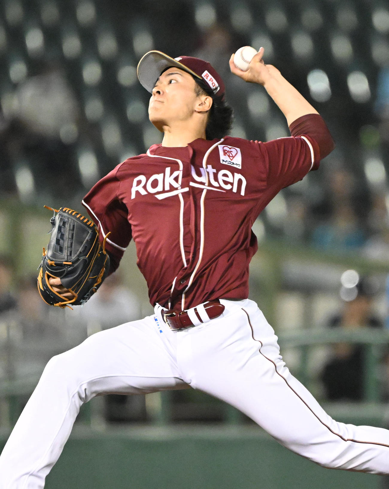 オリックス対楽天　力投するする楽天先発の早川（撮影・和賀正仁）