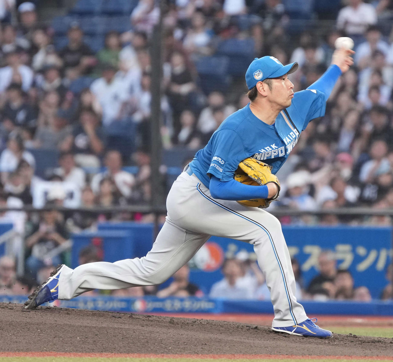 ロッテ対日本ハム　日本ハム先発の加藤貴（撮影・小沢裕）