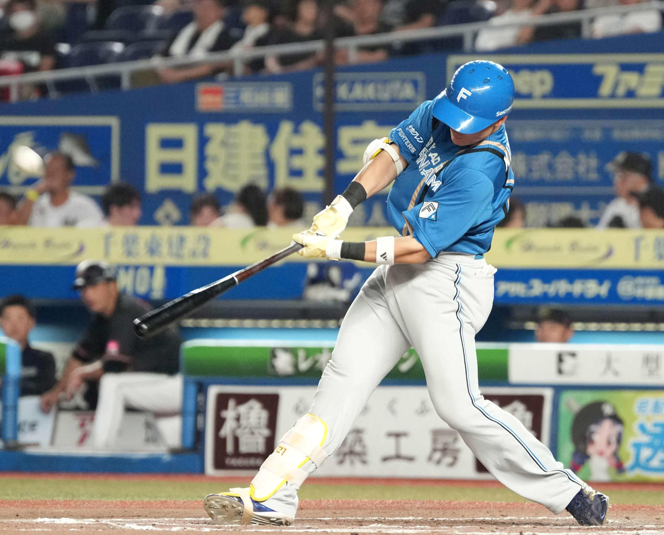 ロッテ対日本ハム　7回表日本ハム2死、清宮は右越えに勝ち越しソロ本塁打を放つ（撮影・小沢裕）