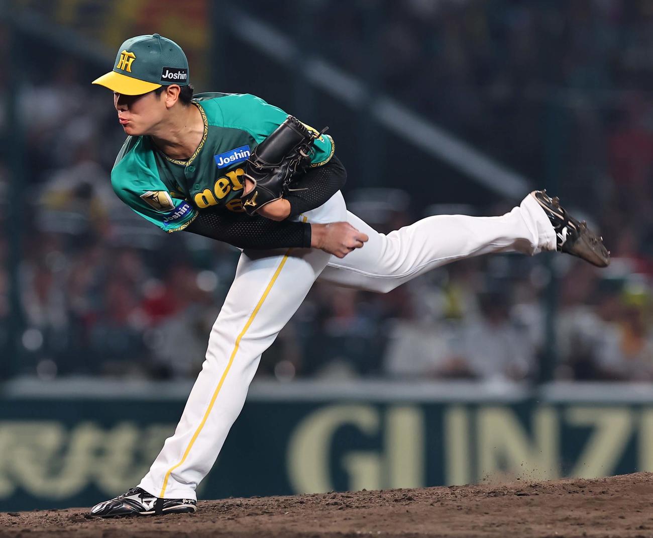 阪神対広島　プロ初登板の石黒（撮影・上田博志）