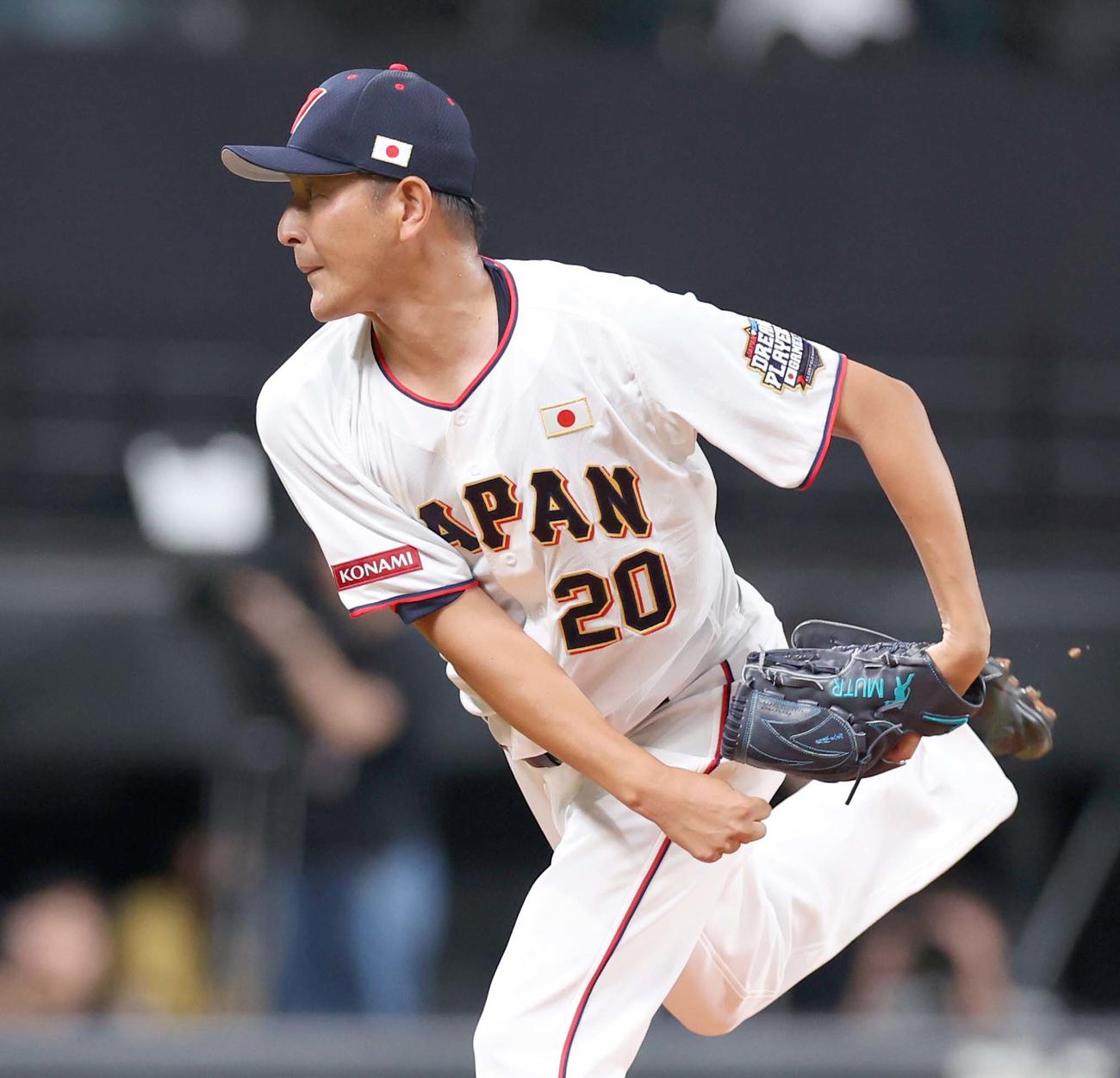 日韓ドリームプレーヤーズゲーム　日本対韓国　5回途中登板の岩隈氏（撮影・黒川智章）