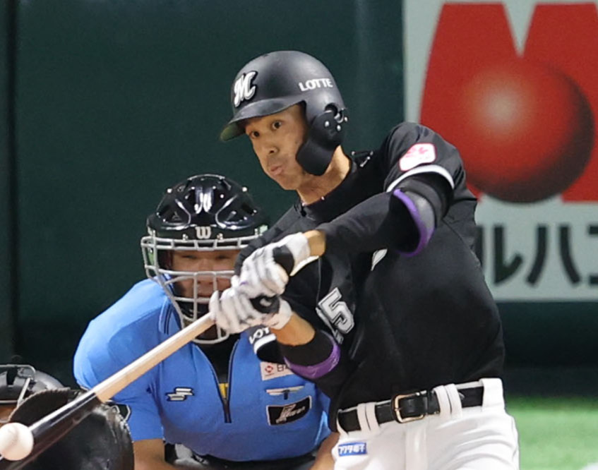 ロッテ岡大海（24年7月15日撮影）