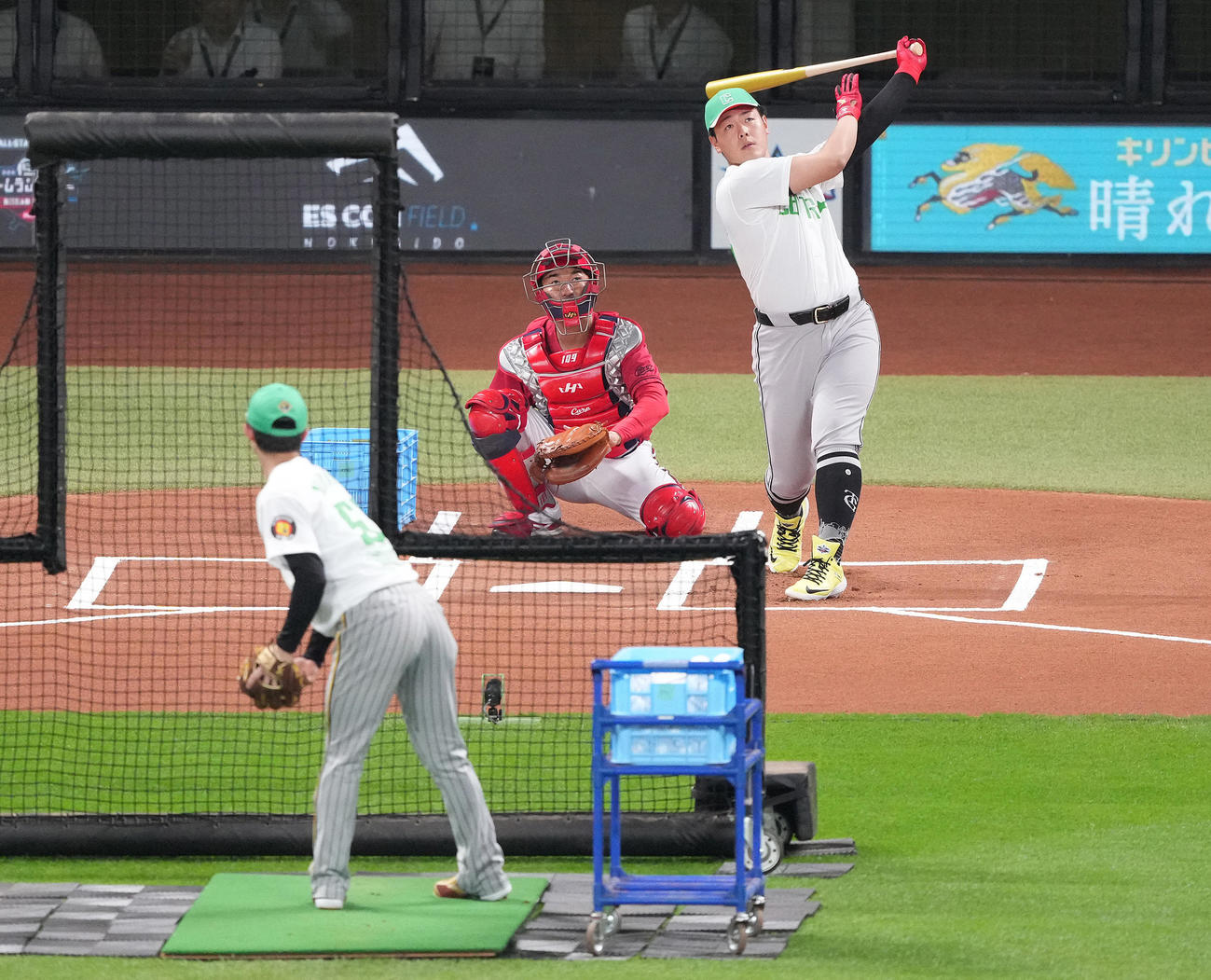 全パ対全セ　ホームランダービーに臨む巨人岡本和（撮影・鈴木みどり）