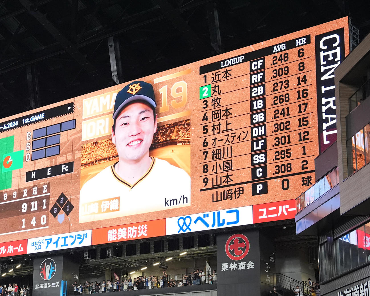全パ対全セ　4回裏から2番手で登板した山崎伊の写真が別人（撮影・鈴木みどり）