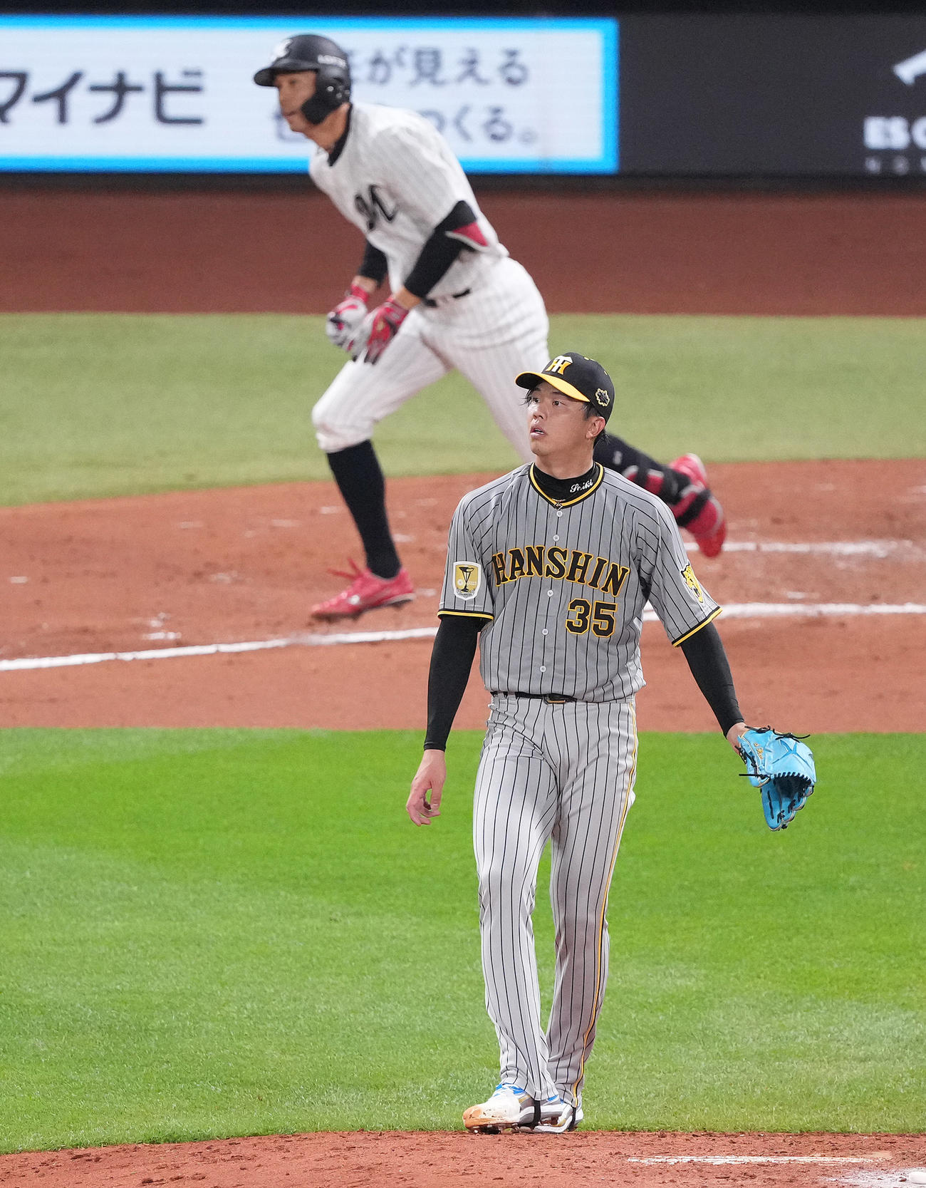 全パ対全セ　2回裏全パ2死、岡に右越えソロ本塁打を浴びる才木（撮影・鈴木みどり）