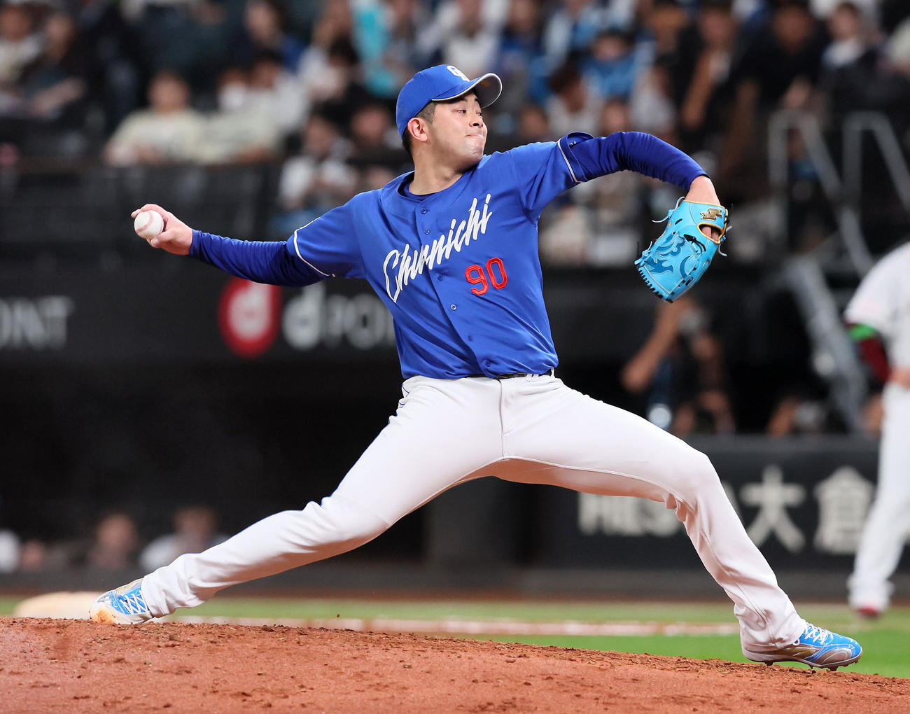 全パ対全セ　全セ4番手で登板する松山（撮影・加藤哉）
