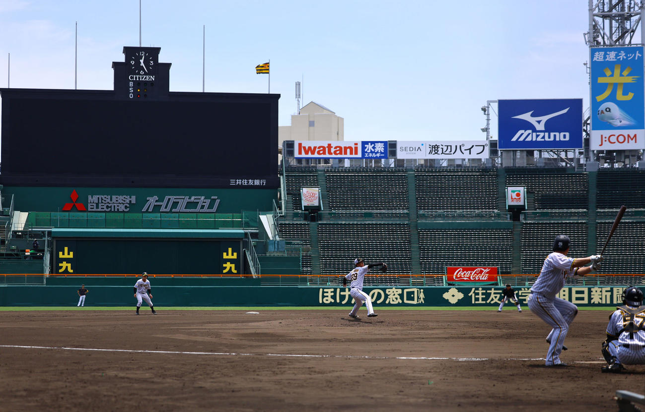 シート打撃に登板した阪神高橋（撮影・藤尾明華）