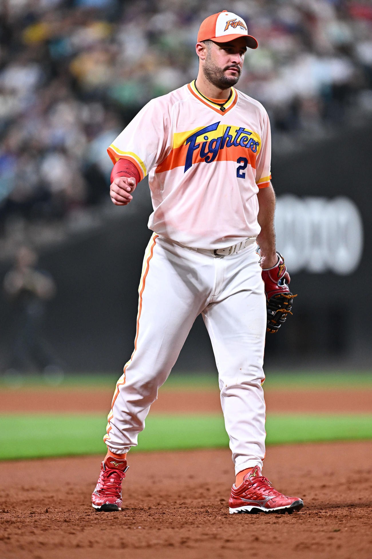 全パ対全セ　守備に就く全パの日本ハム・マルティネス（撮影・滝沢徹郎）