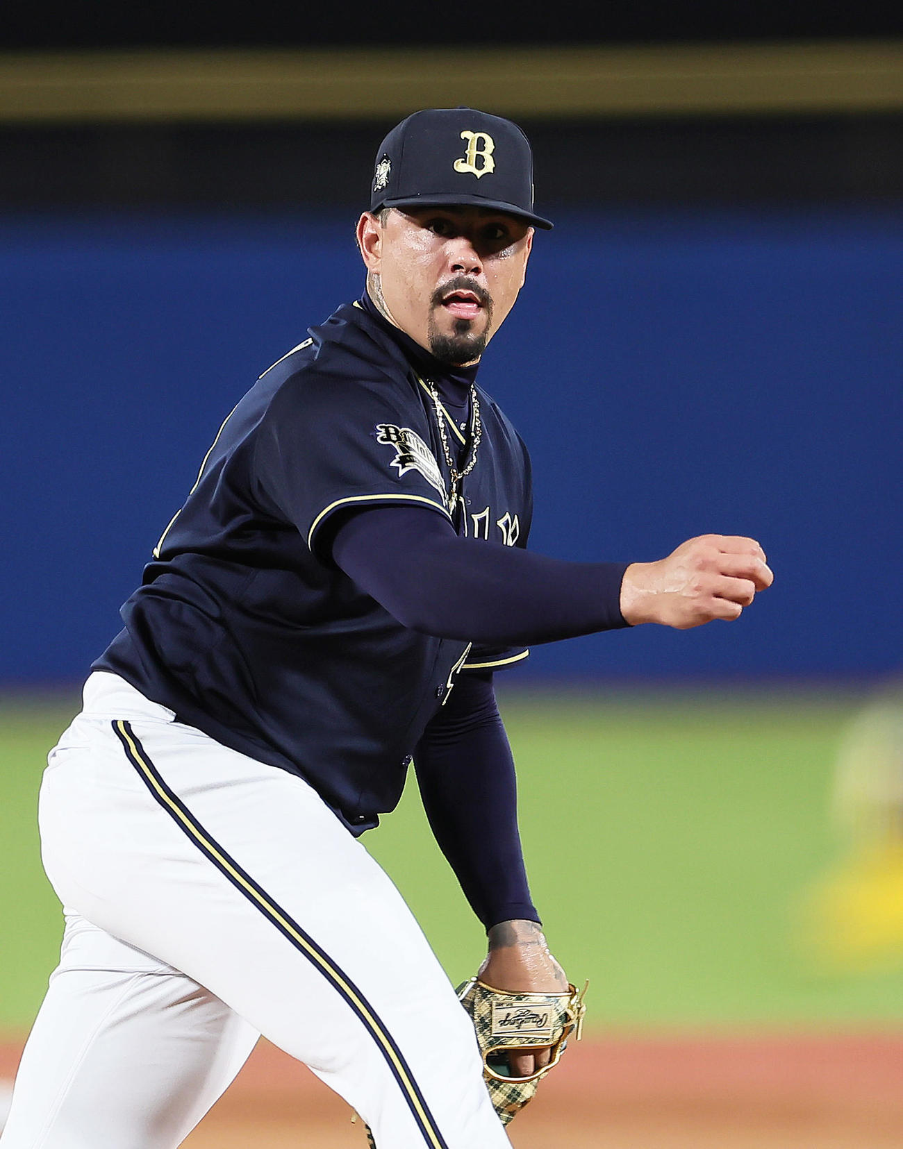 全セ対全パ　5回から登板した全パのマチャド（撮影・足立雅史）