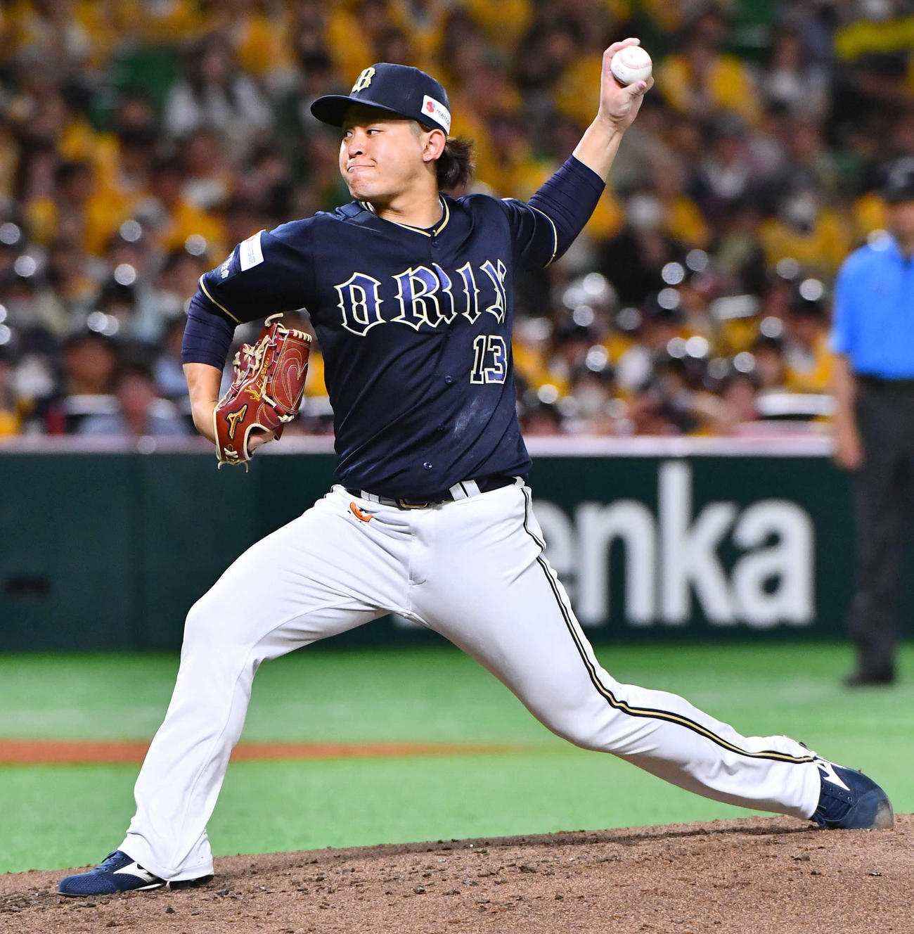 ソフトバンク対オリックス　オリックス先発の宮城（撮影・岩下翔太）