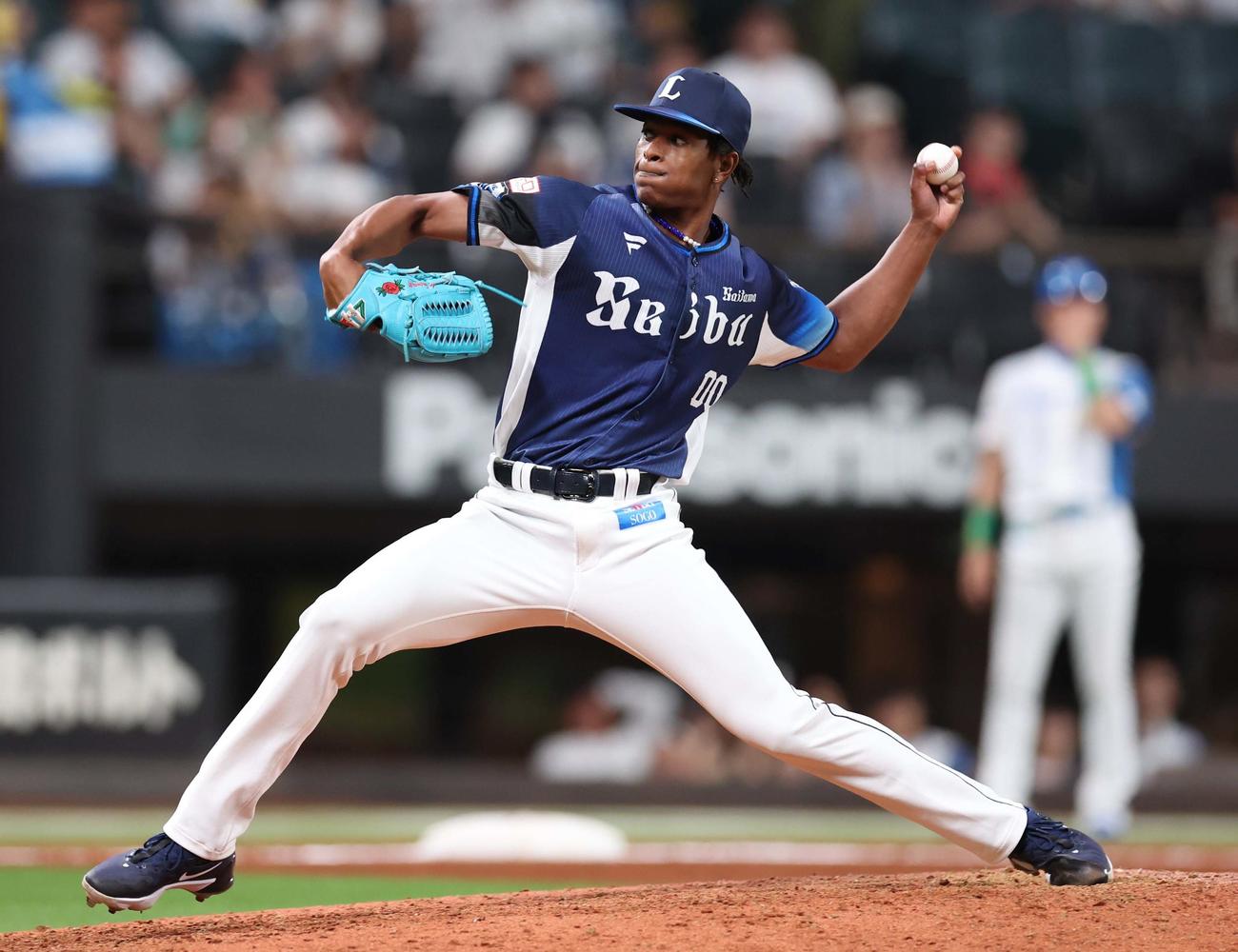 日本ハム対西武　12回途中登板のヤン（撮影・黒川智章）