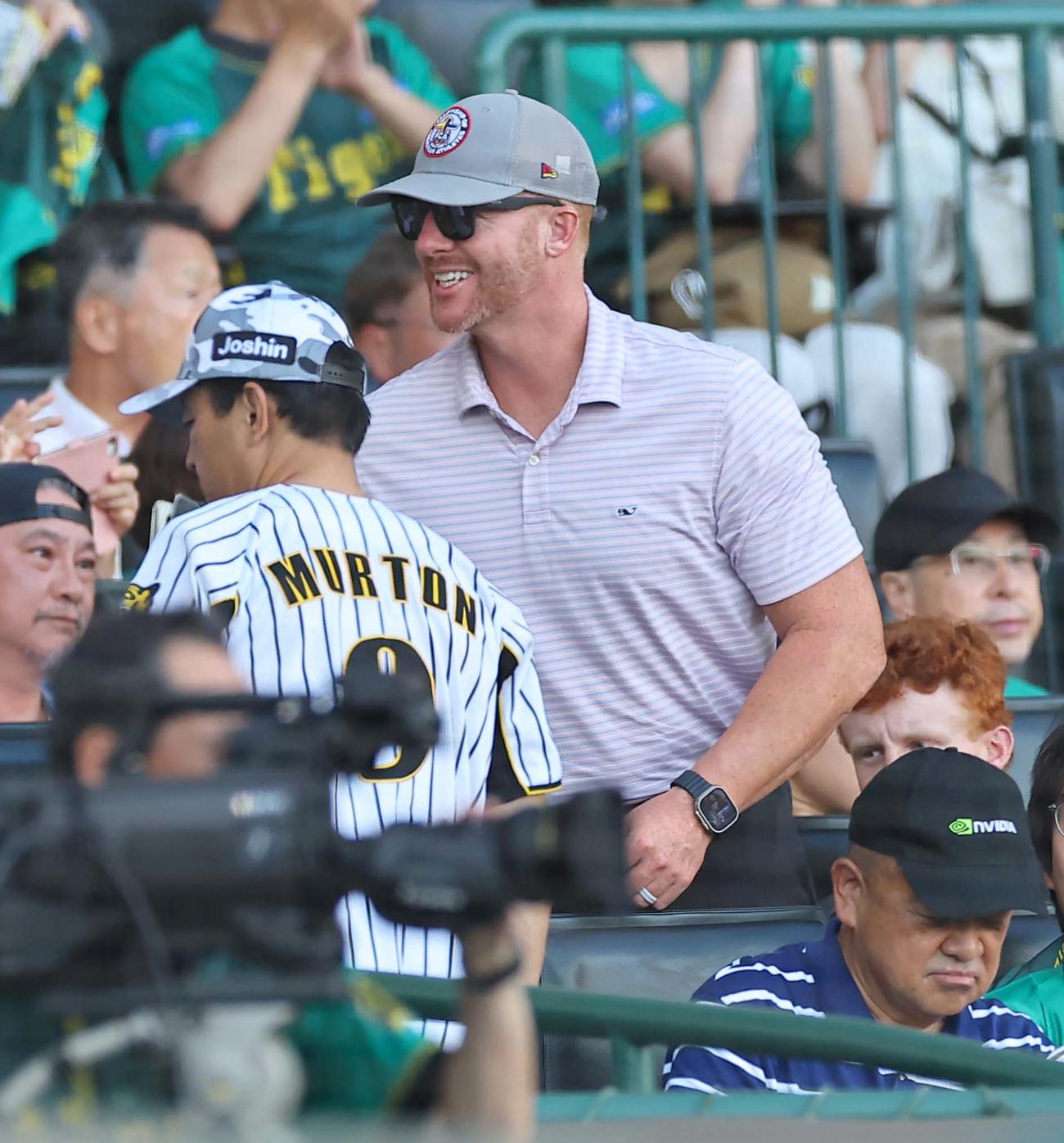 阪神対中日　甲子園球場を訪れたマートン氏（撮影・上田博志）