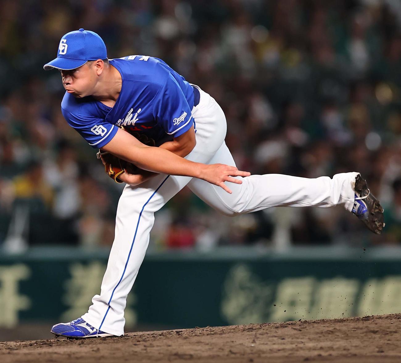 阪神対中日　中日2番手の勝野（撮影・上田博志）
