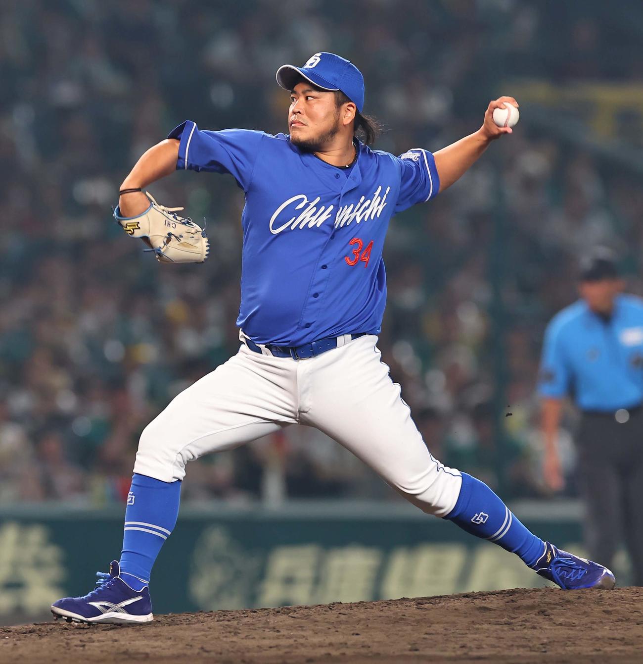 阪神対中日　中日4番手の福（撮影・上田博志）