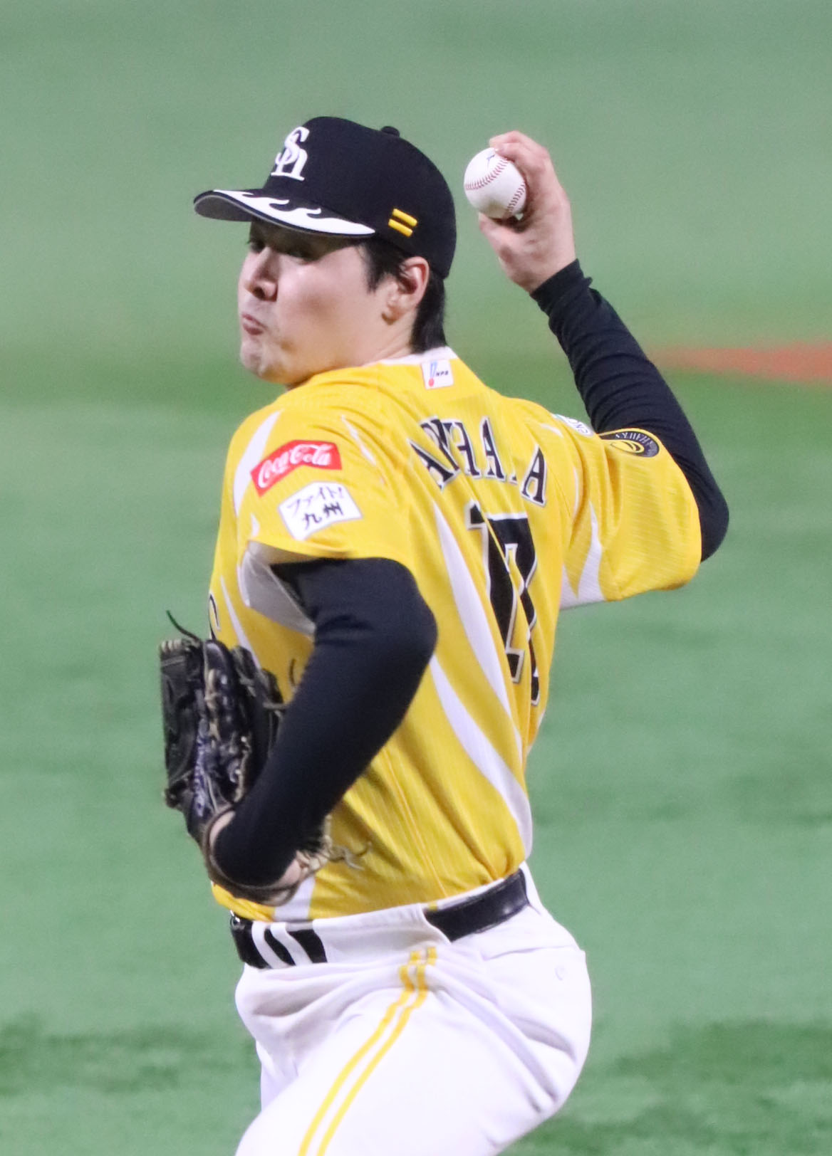 ソフトバンク対オリックス　9回2安打完封の有原（撮影・鬼束羽瑠菜）