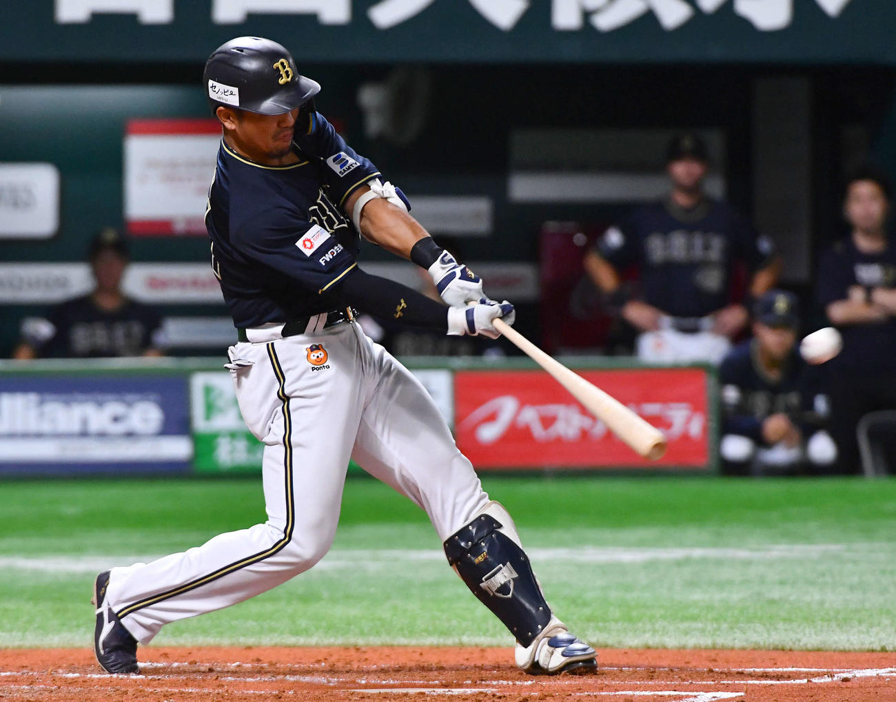 ソフトバンク対オリックス　3回表オリックス無死、頓宮は先制の左越え本塁打を放つ（撮影・岩下翔太）