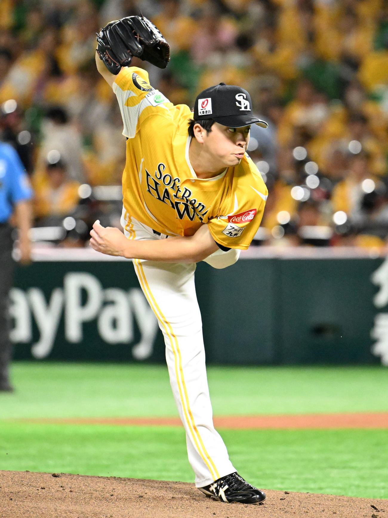 ソフトバンク対オリックス　ソフトバンク先発・大関（撮影・林敢治）
