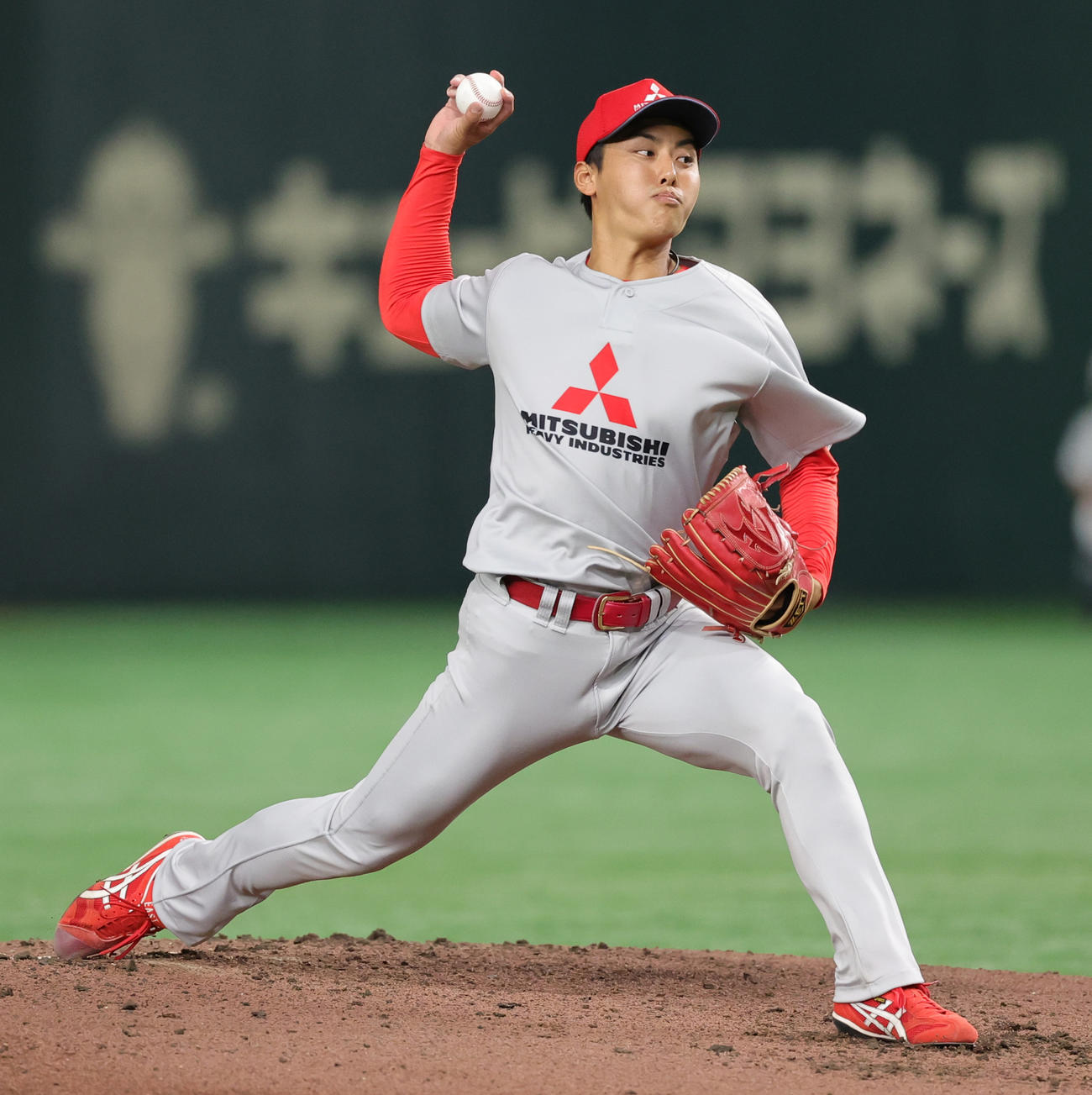 東京ガス対三菱重工East　三菱重工East先発の笹森（撮影・野上伸悟）