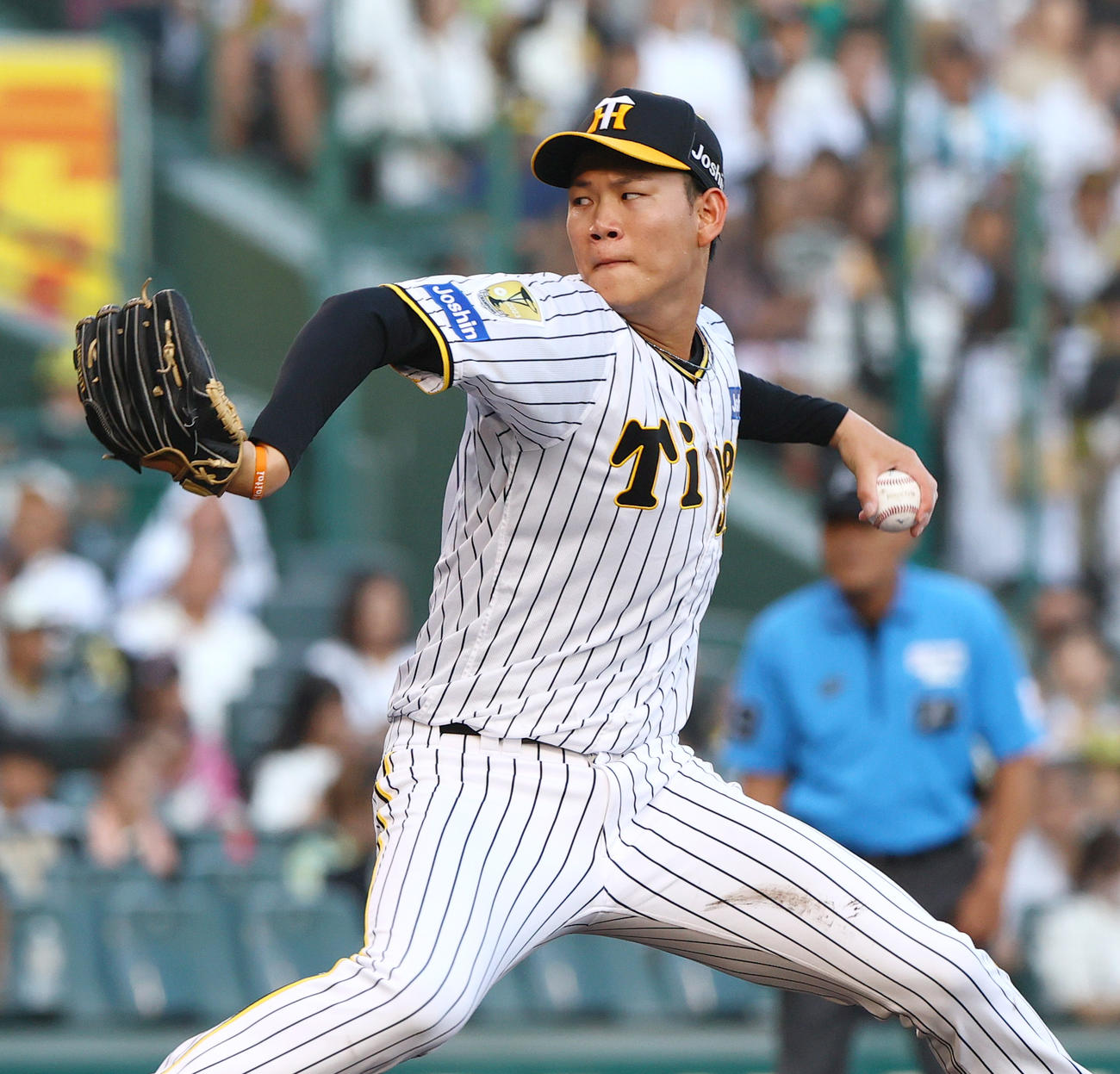 阪神対巨人　阪神先発の及川（撮影・上山淳一）