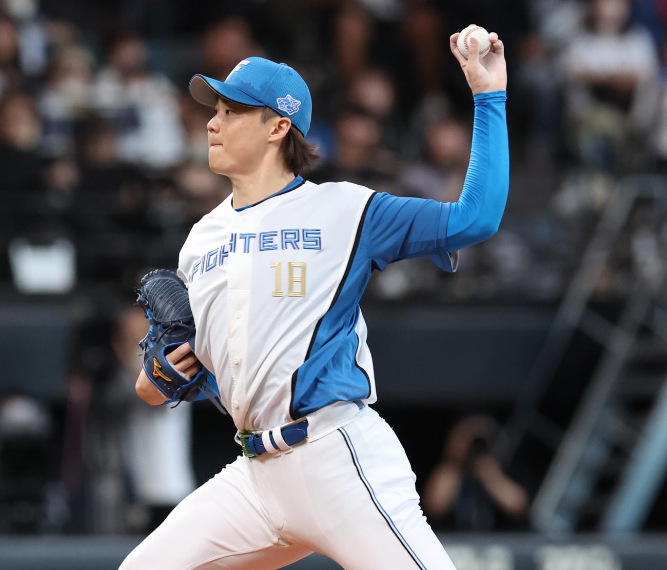 日本ハム対オリックス　日本ハム先発の山崎（撮影・黒川智章）