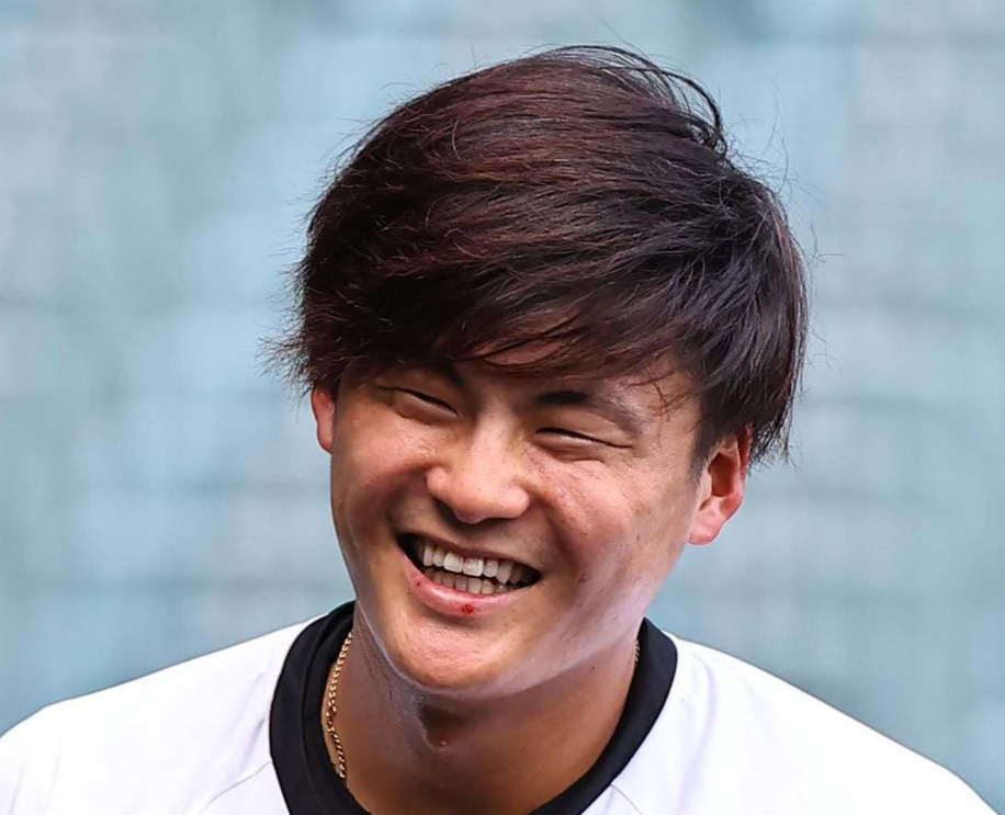 阪神前川右京の「眉毛」（2024年7月27日撮影）
