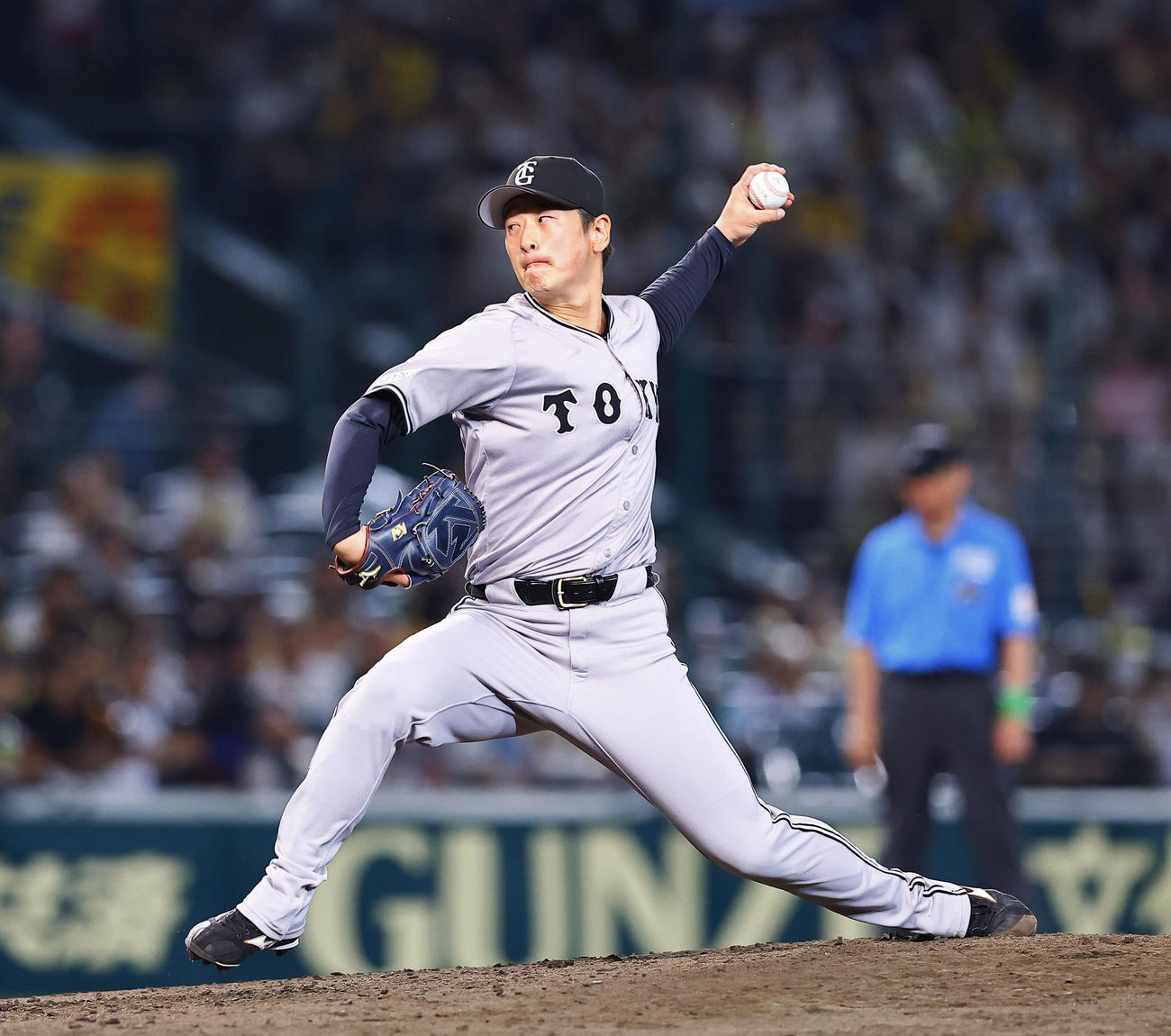 阪神対巨人　6回、2番手で登板した中川（撮影・藤尾明華）