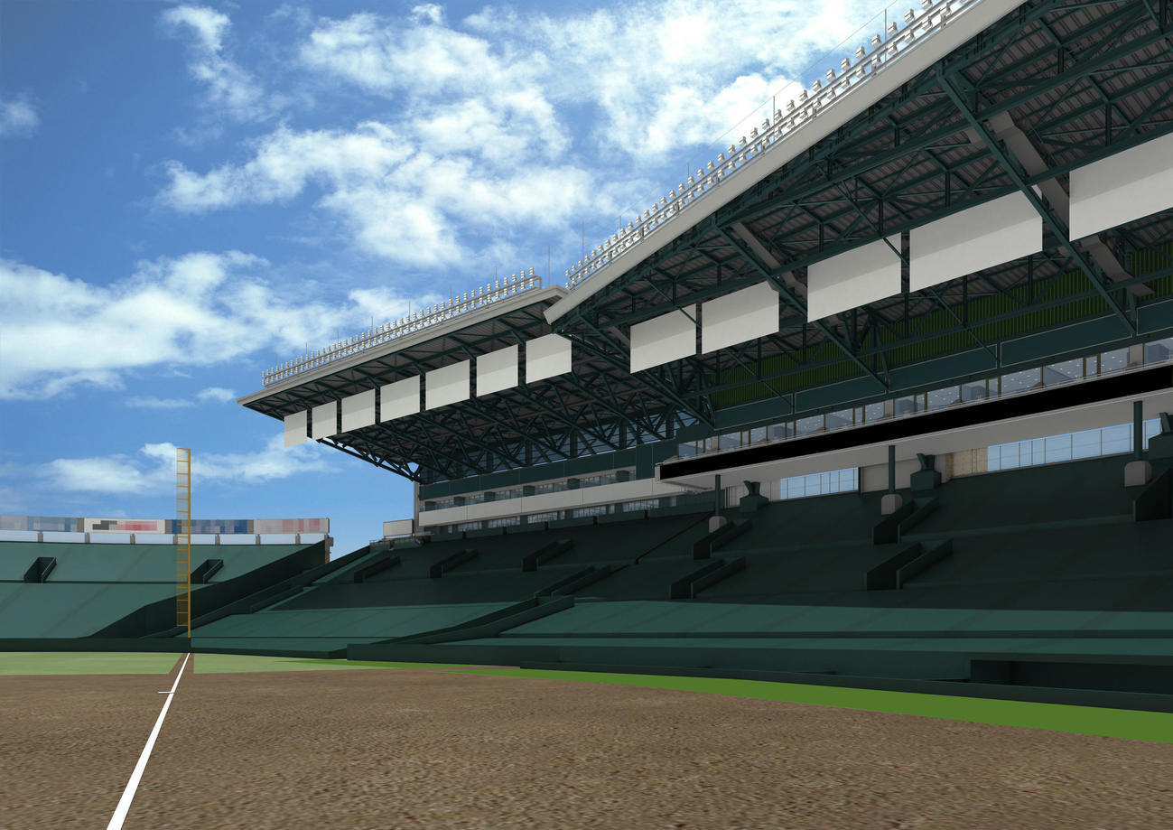甲子園銀傘拡張構想　内野一塁側（提供阪神電鉄）