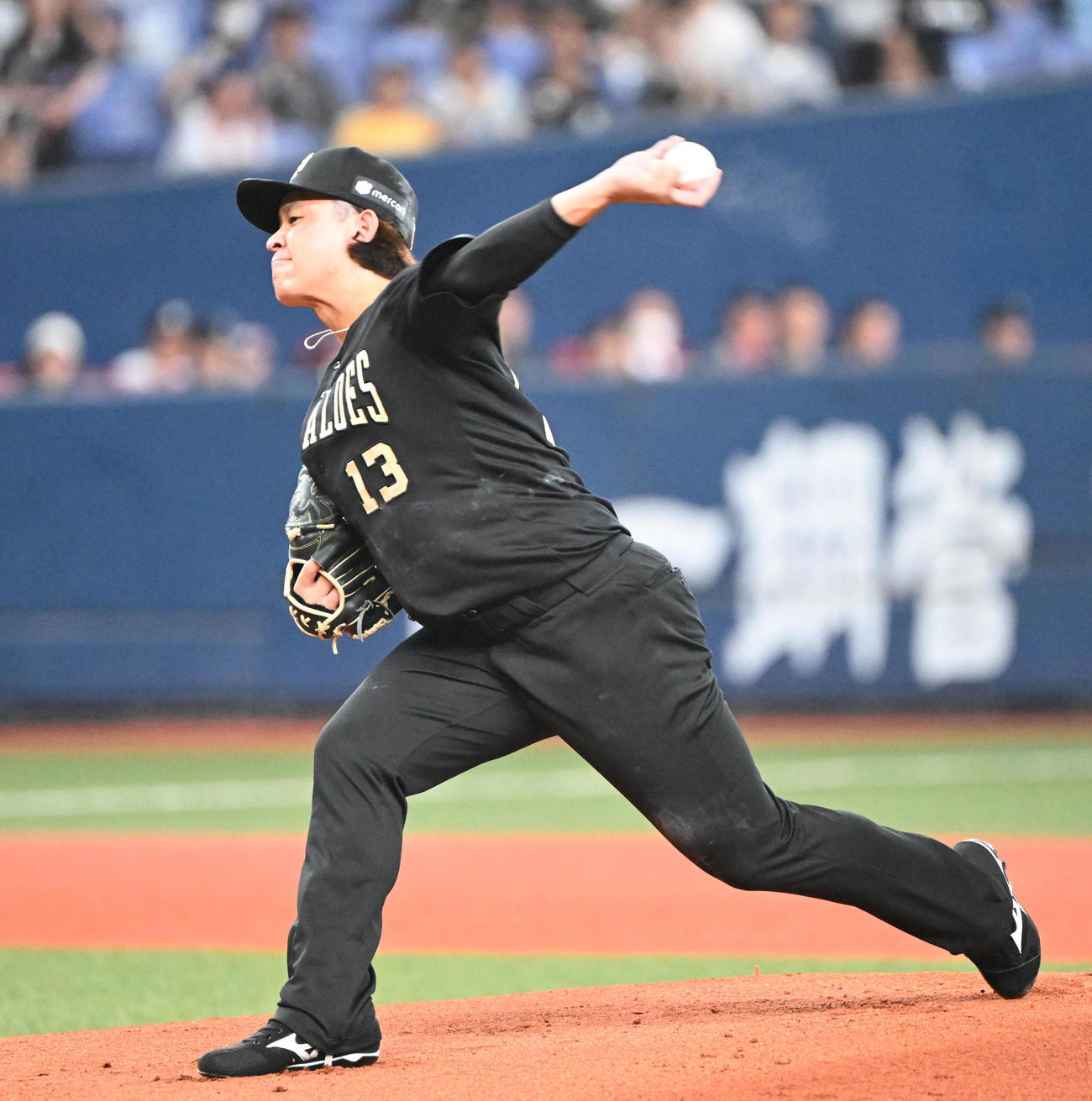 オリックス対ロッテ　先発するオリックス宮城（撮影・和賀正仁）