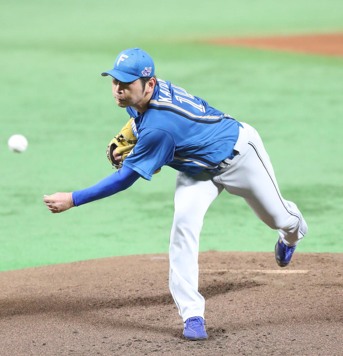 ソフトバンク対日本ハム　日本ハム先発の加藤貴（撮影・鬼束羽瑠菜）
