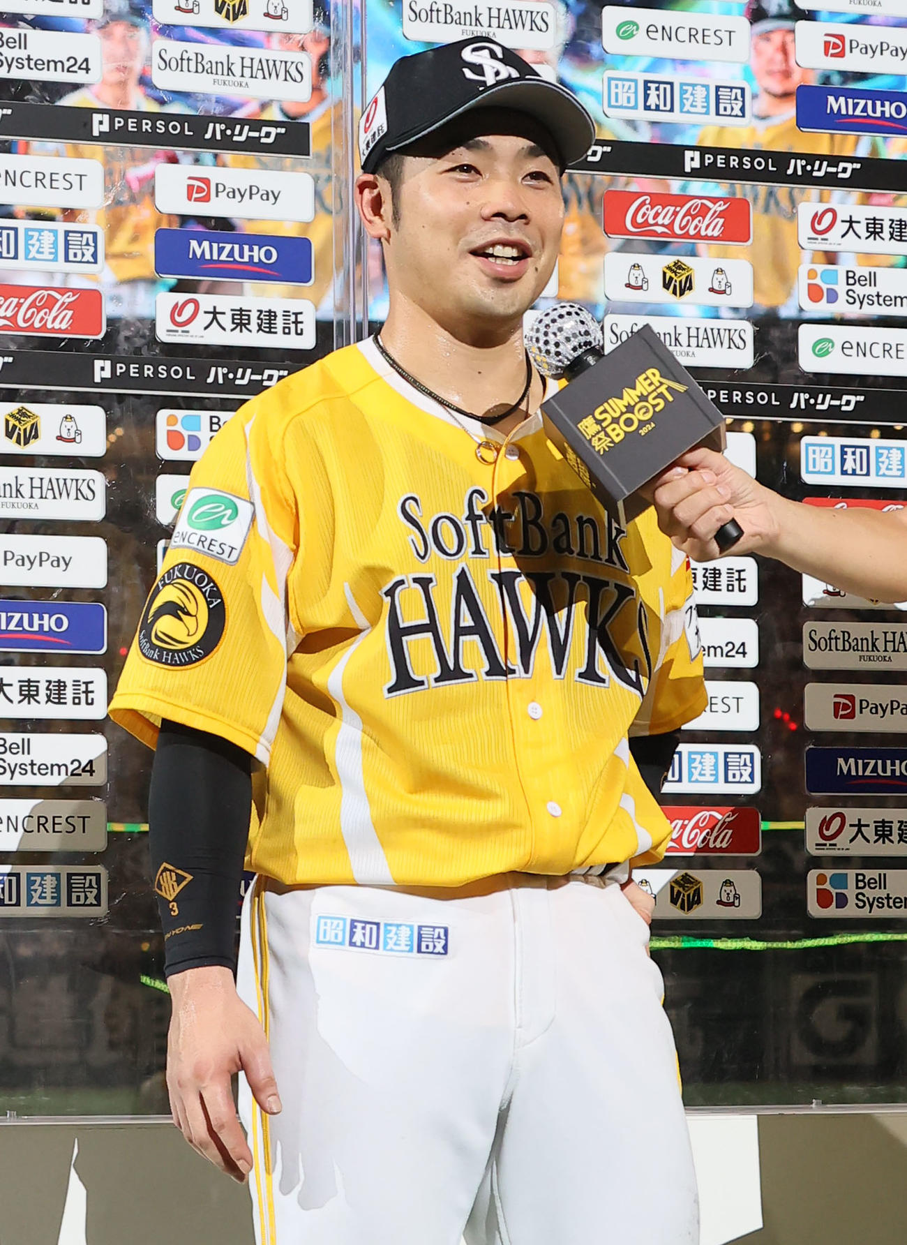 ソフトバンク対日本ハム　2本の本塁打を放つ活躍でヒーローに輝いた近藤（撮影・鬼束羽瑠菜）