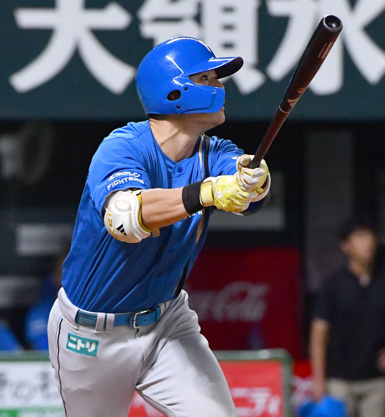 ソフトバンク対日本ハム　5回表日本ハム無死一、二塁、清宮は同点の右越え3点本塁打を放つ（撮影・岩下翔太）