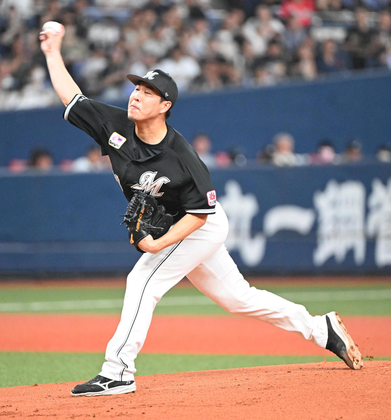 オリックス対ロッテ　先発するロッテ西野（撮影・和賀正仁）