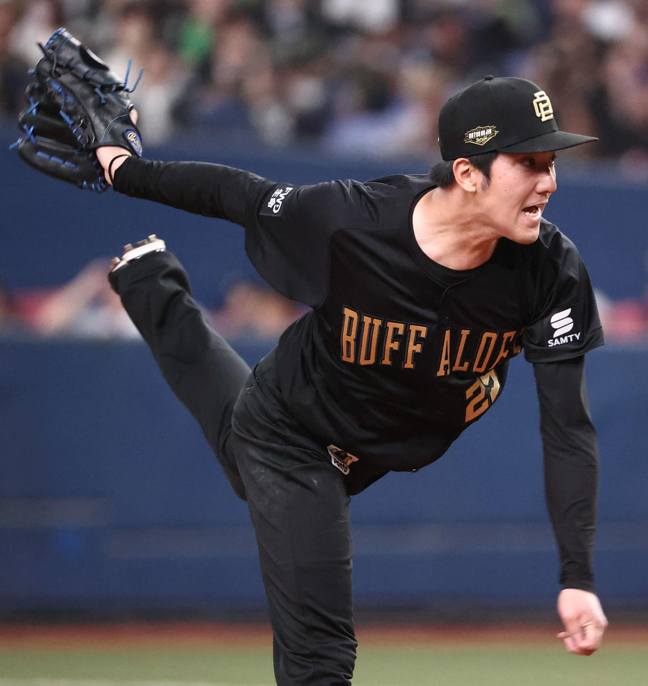 オリックス対ロッテ　オリックス田嶋は8回を6安打1失点に抑える（撮影・西尾就之）